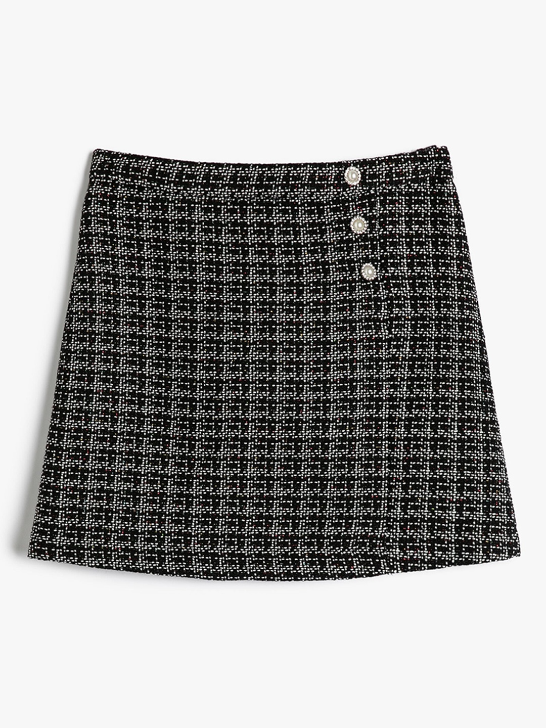 

Koton Girls Woven Designed A-line Skirt, Black