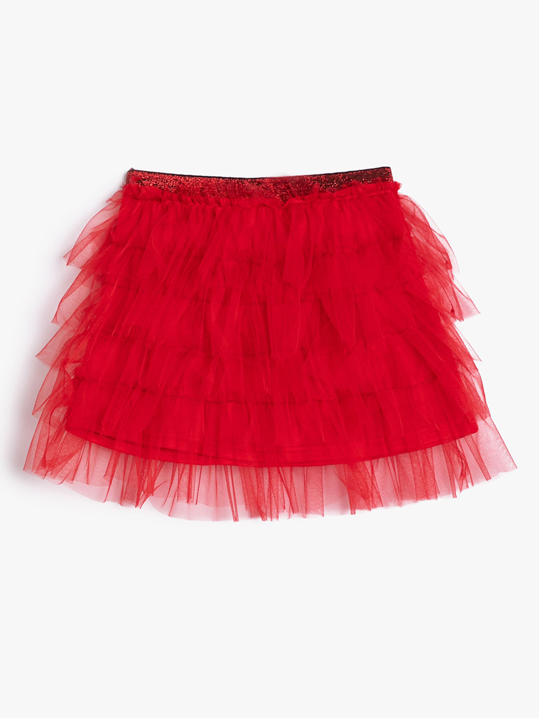 

Koton Girls A-line Layered Skirt, Red