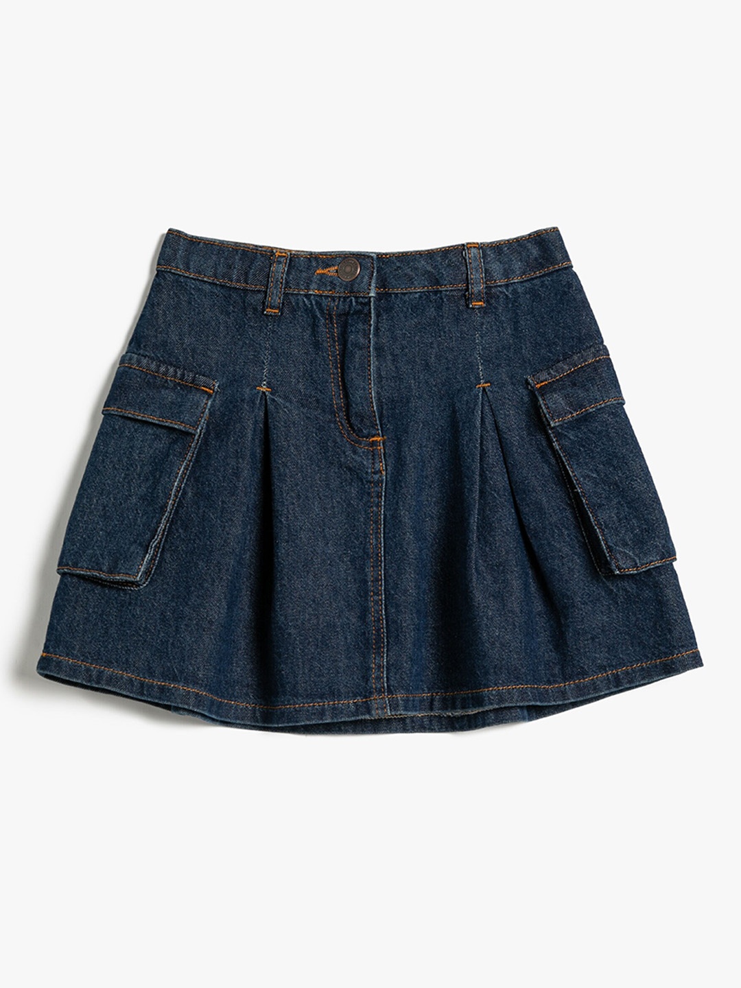 

Koton Girls Pure Cotton A-line Skirt, Blue