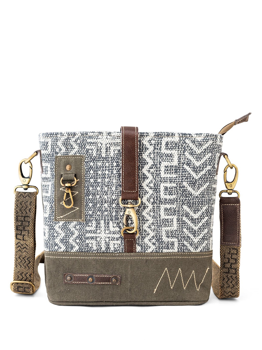 

Goatter Printed Structured Sling Bag, Green