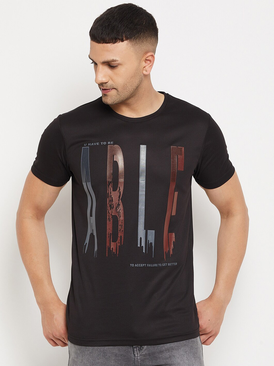 

Parcel Yard Typography Printed T-shirt, Black