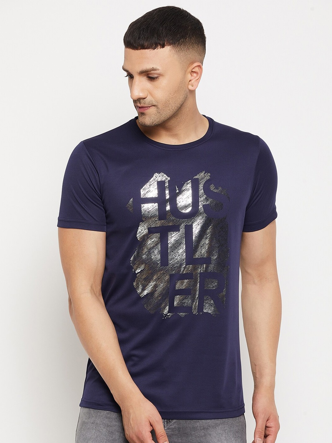 

Parcel Yard Typography Printed T-shirt, Navy blue