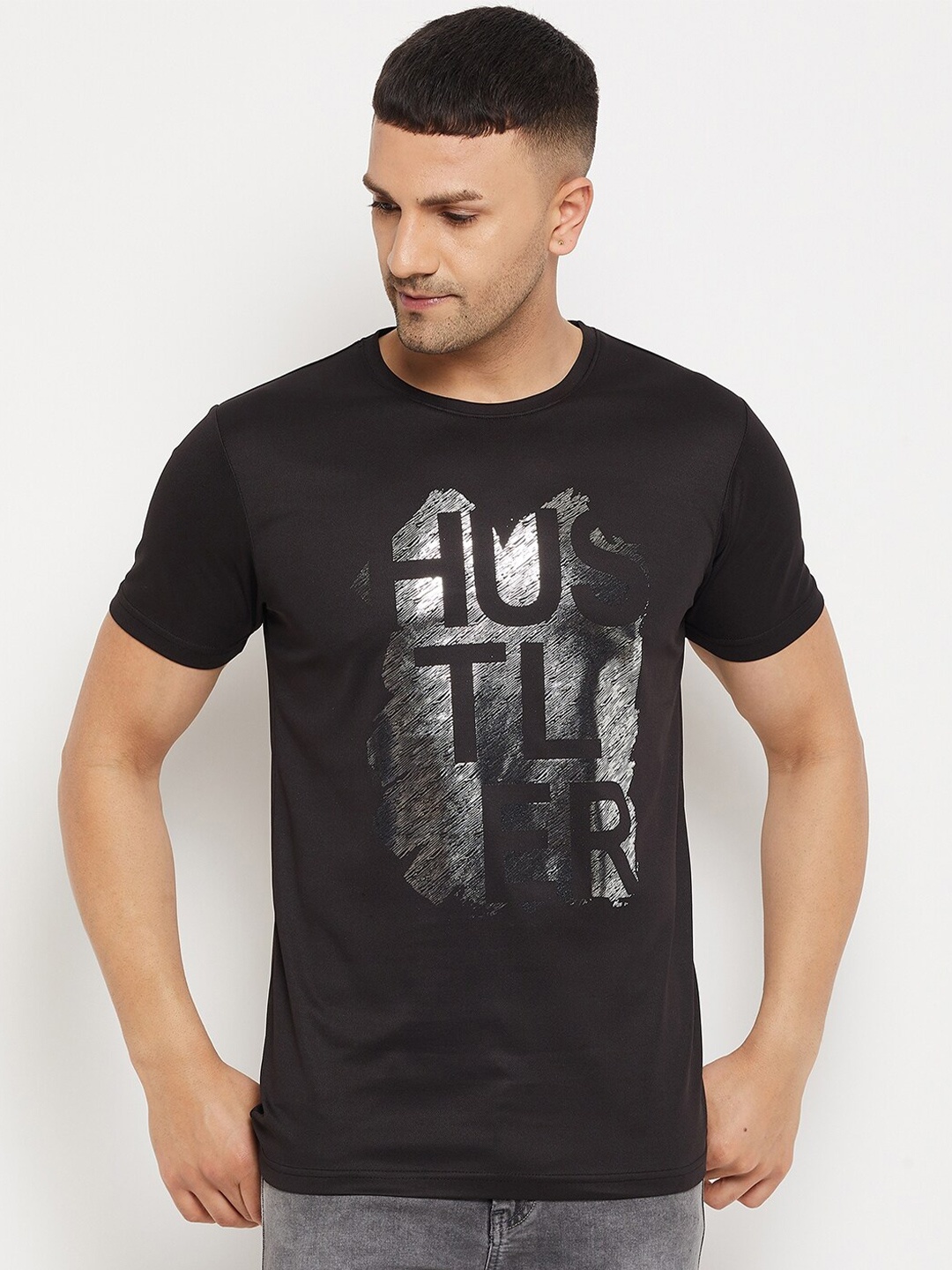 

Parcel Yard Typography Printed T-shirt, Black