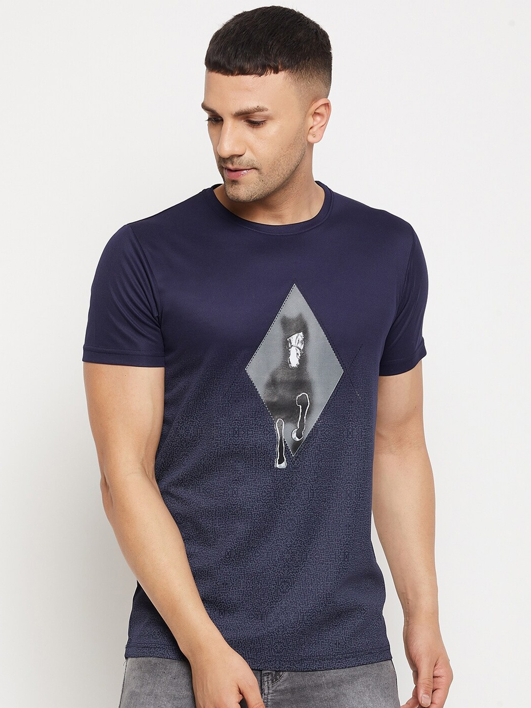 Parcel Yard Graphic Printed T-shirt, Navy blue