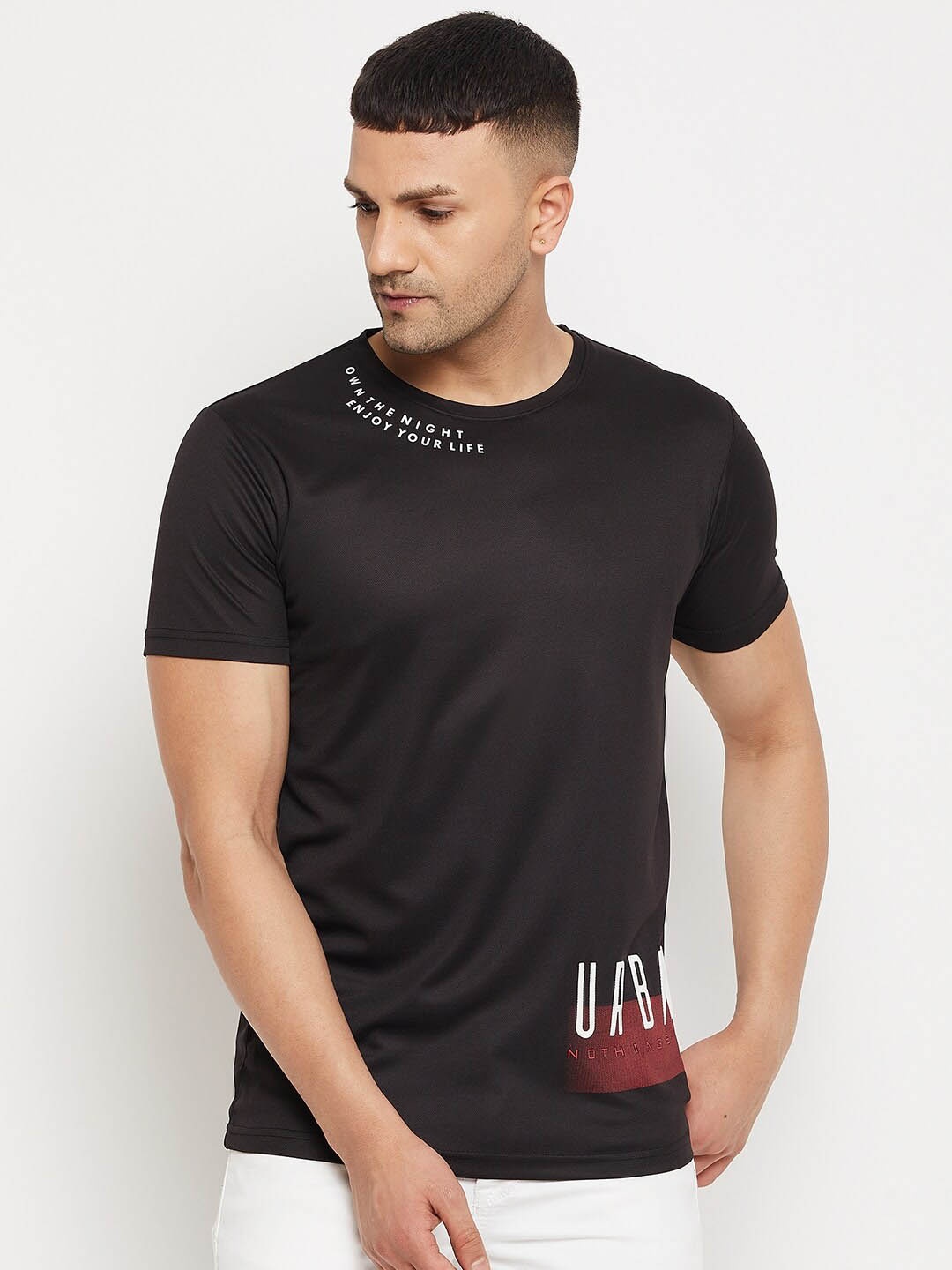 

Parcel Yard Typography Printed T-shirt, Black