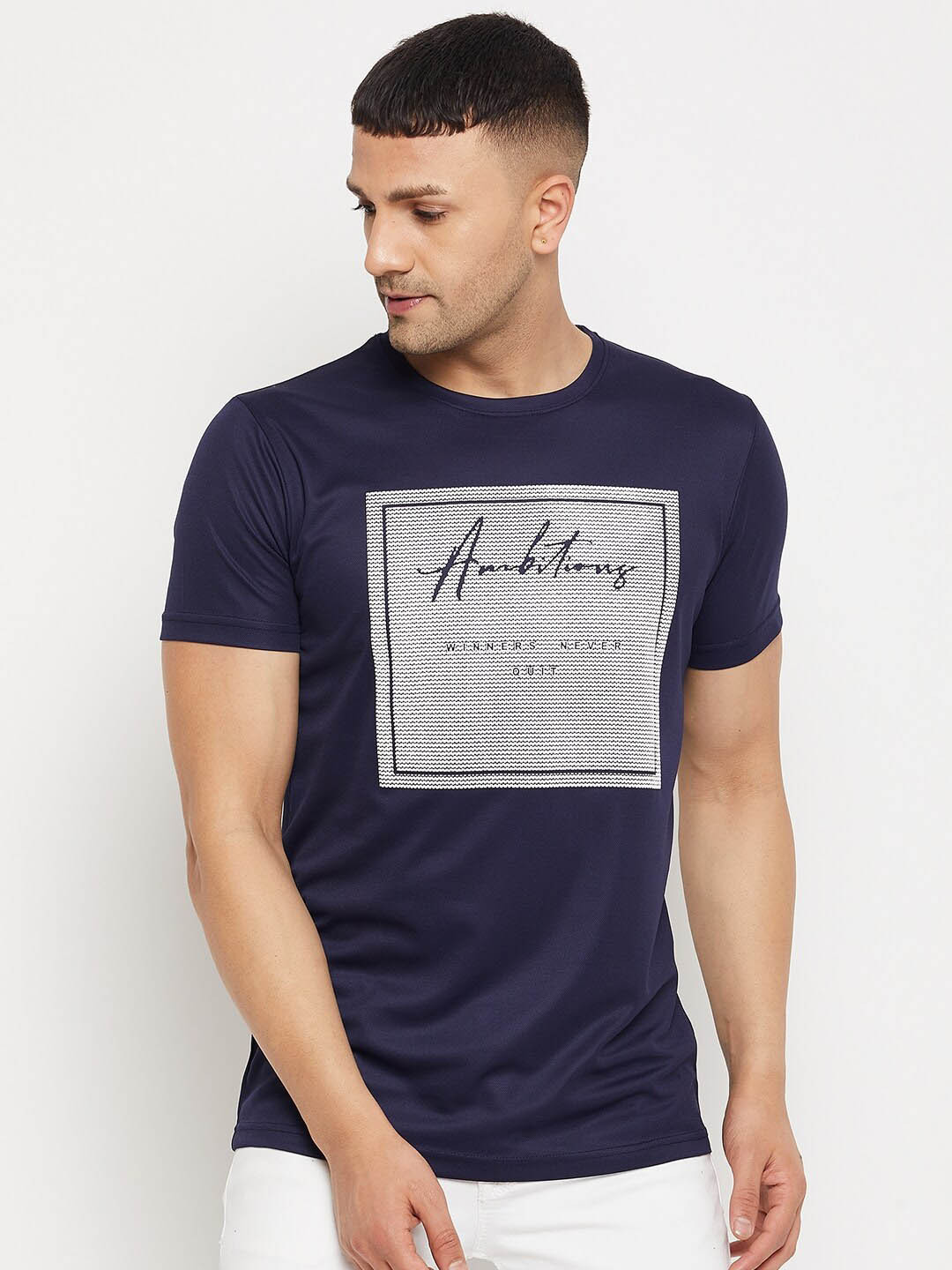 

Parcel Yard Typography Printed T-shirt, Navy blue