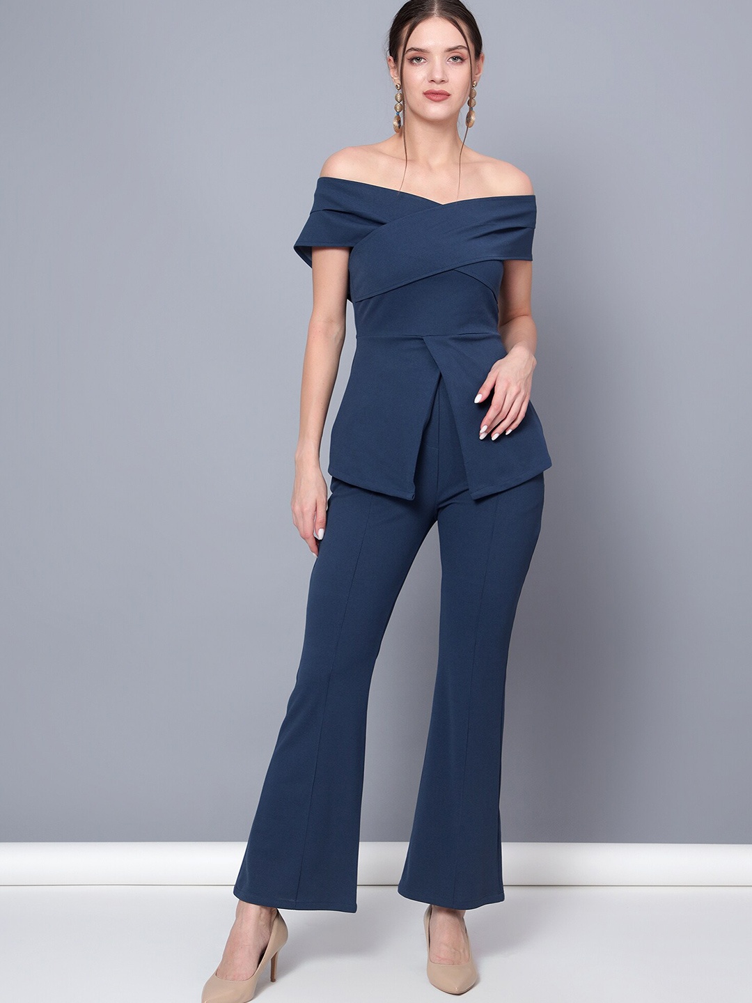 

Golden Kite Off-Shoulder Regular Fit Top & Trousers, Teal