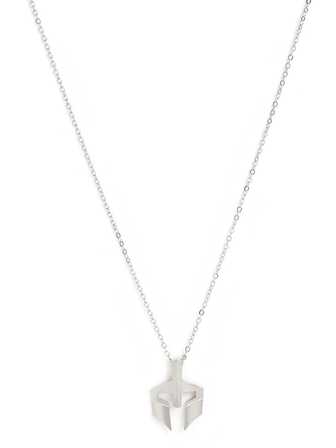 

MINUTIAE Men Brass-Plated Square Pendant With Chain, White
