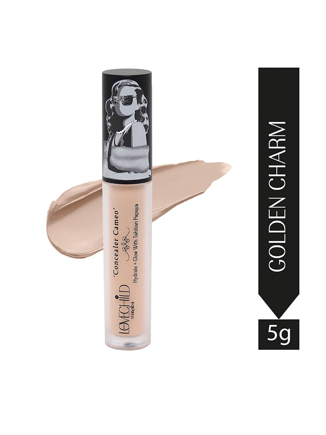 

Lovechild Masaba Cameo Hydrate & Glow Concealer with Tahitian Papaya - Golden Charm, Beige