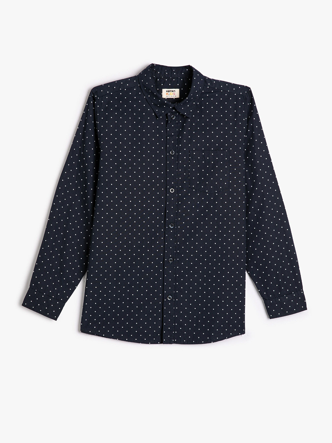 

Koton Boys Polka Dots Printed Cotton Casual Shirt, Navy blue