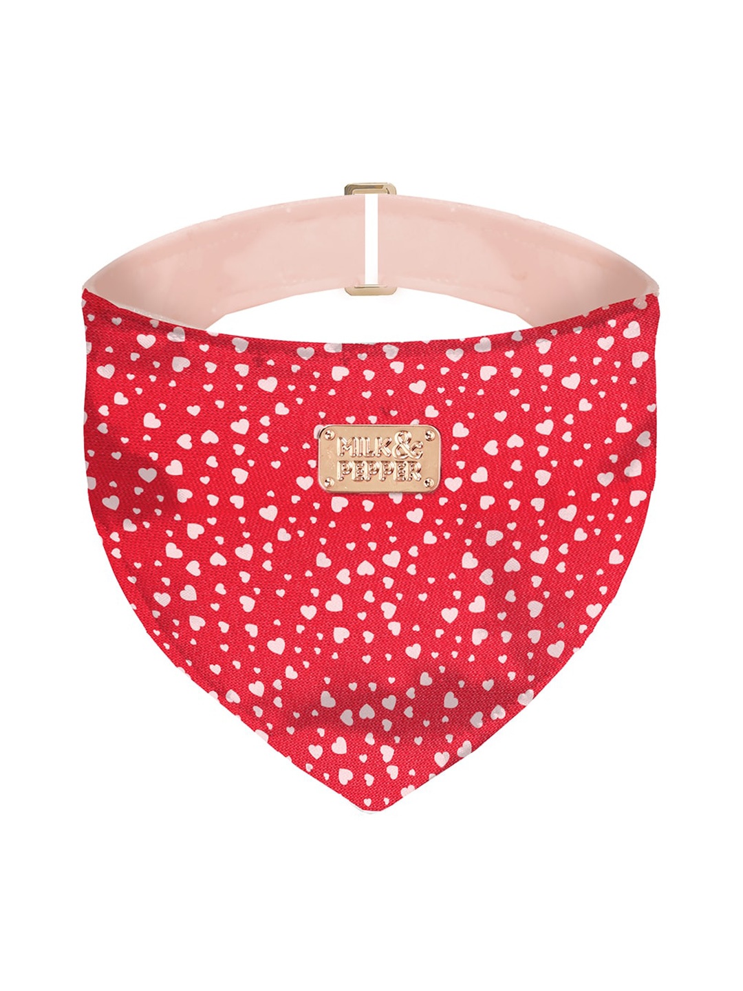 

Milk & Pepper Red & White Graphic Printed Cotton Dog Bandana