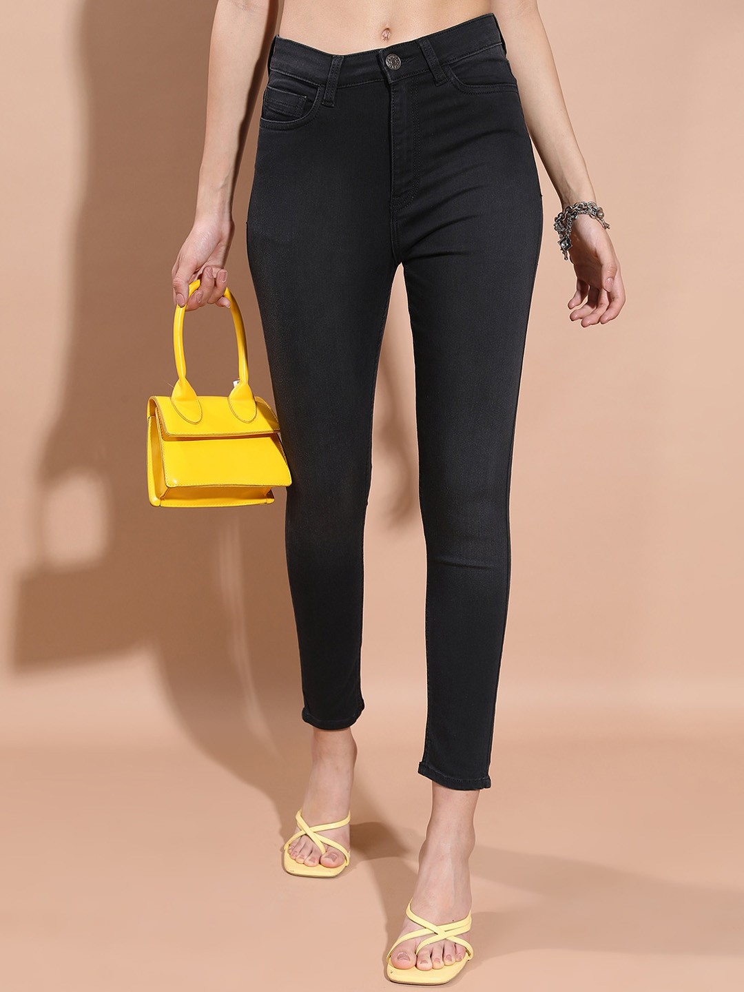 

Basics By Tokyo Talkies Women Black Skinny Fit Clean Look Stretchable Jeans