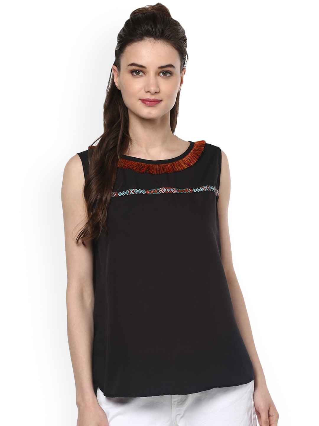 

Pannkh Women Black Solid Top