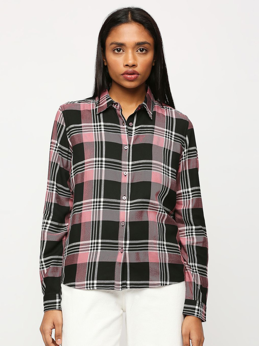 

Pepe Jeans Tartan Checked Cotton Casual Shirt, Black