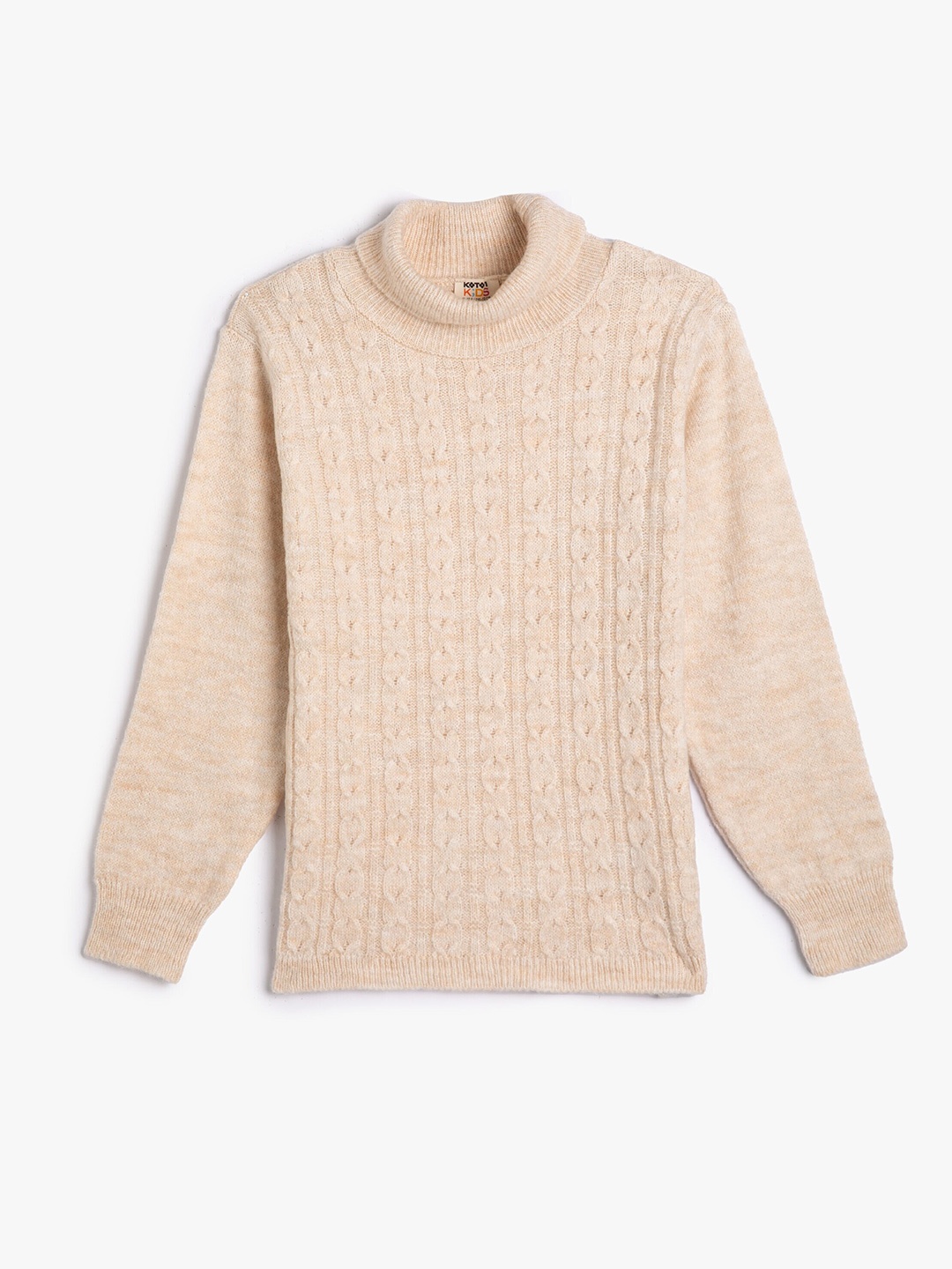 

Koton Girls Cable Knit Turtle Neck Acrylic Pullover Sweater, Beige