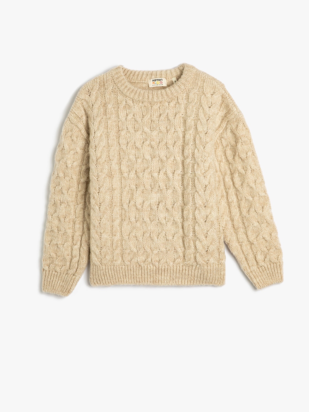 

Koton Girls Cable Knit Pullover, Beige