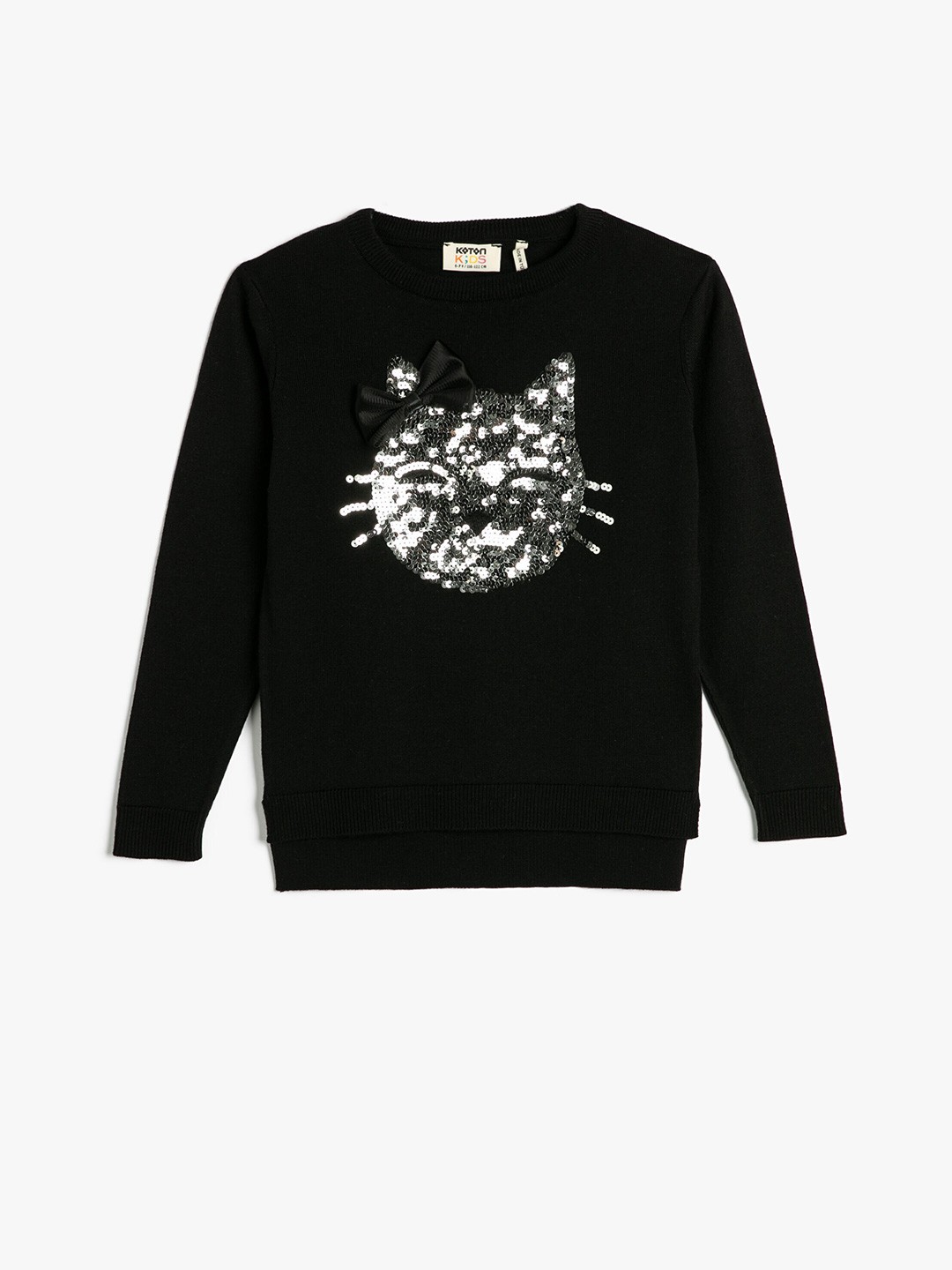 

Koton Girls Long Sleeves Pullover with Embellished Detail, Black