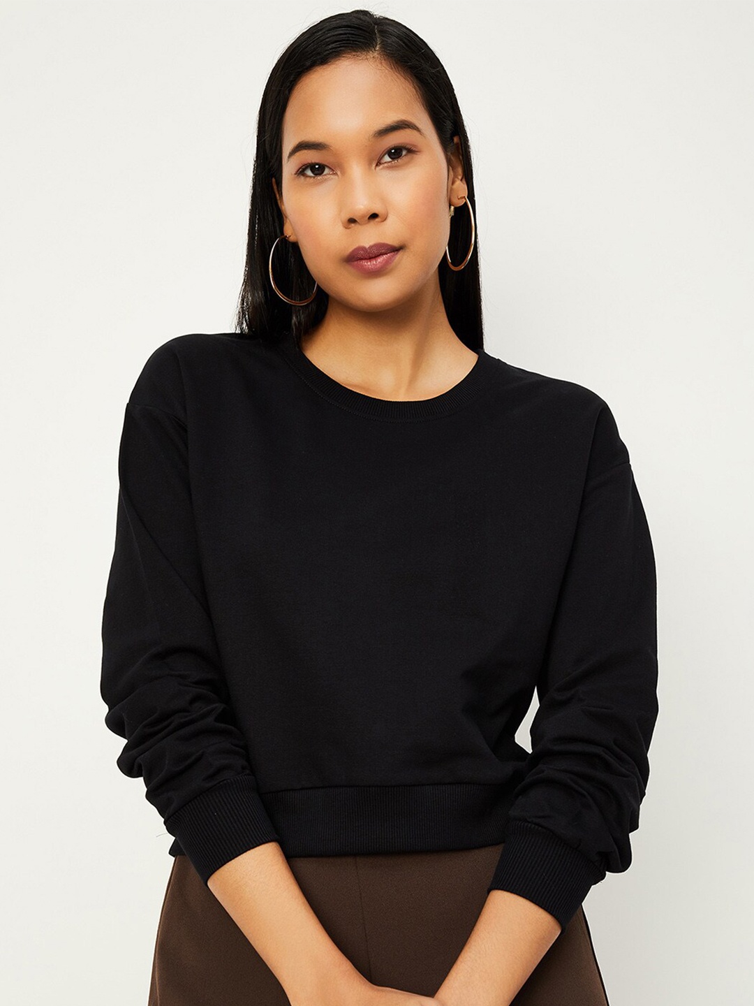 

max Cotton Pullover Sweatshirt, Black