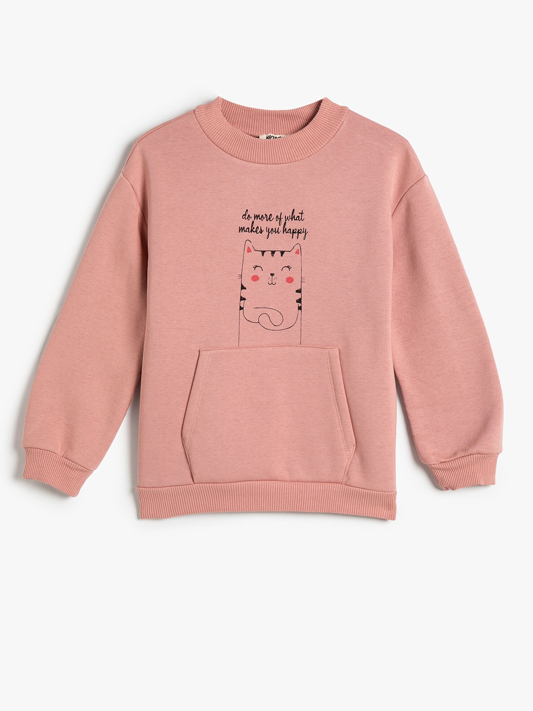 

Koton Girls Graphic Printed Pullover, Coral