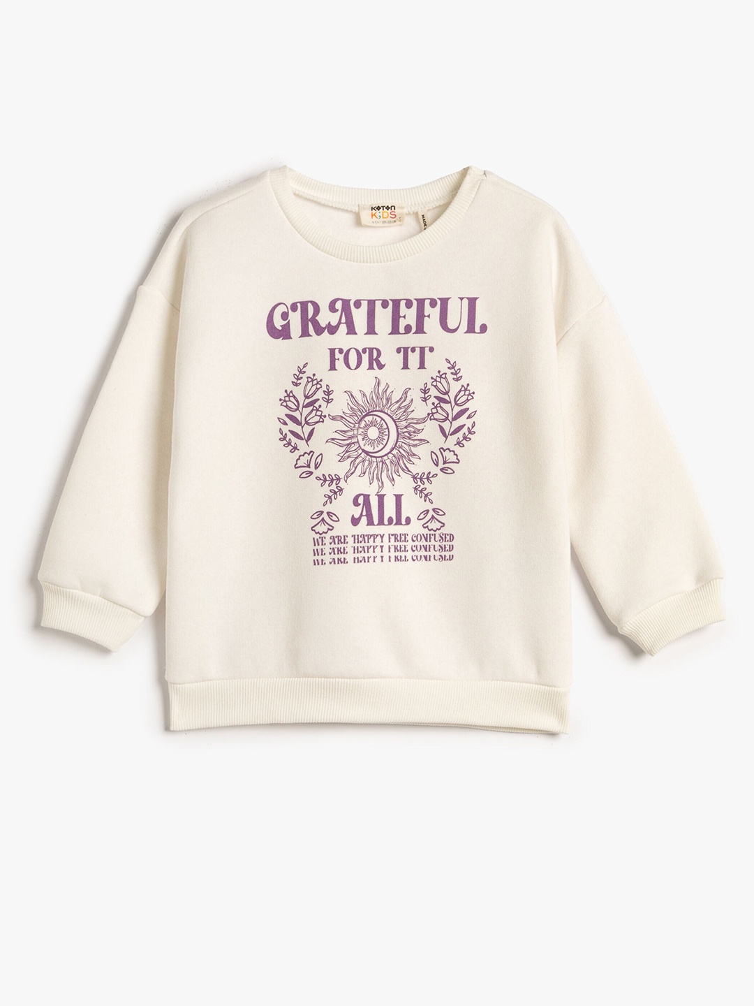 

Koton Girls Typography Printed Sweatshirt, Beige