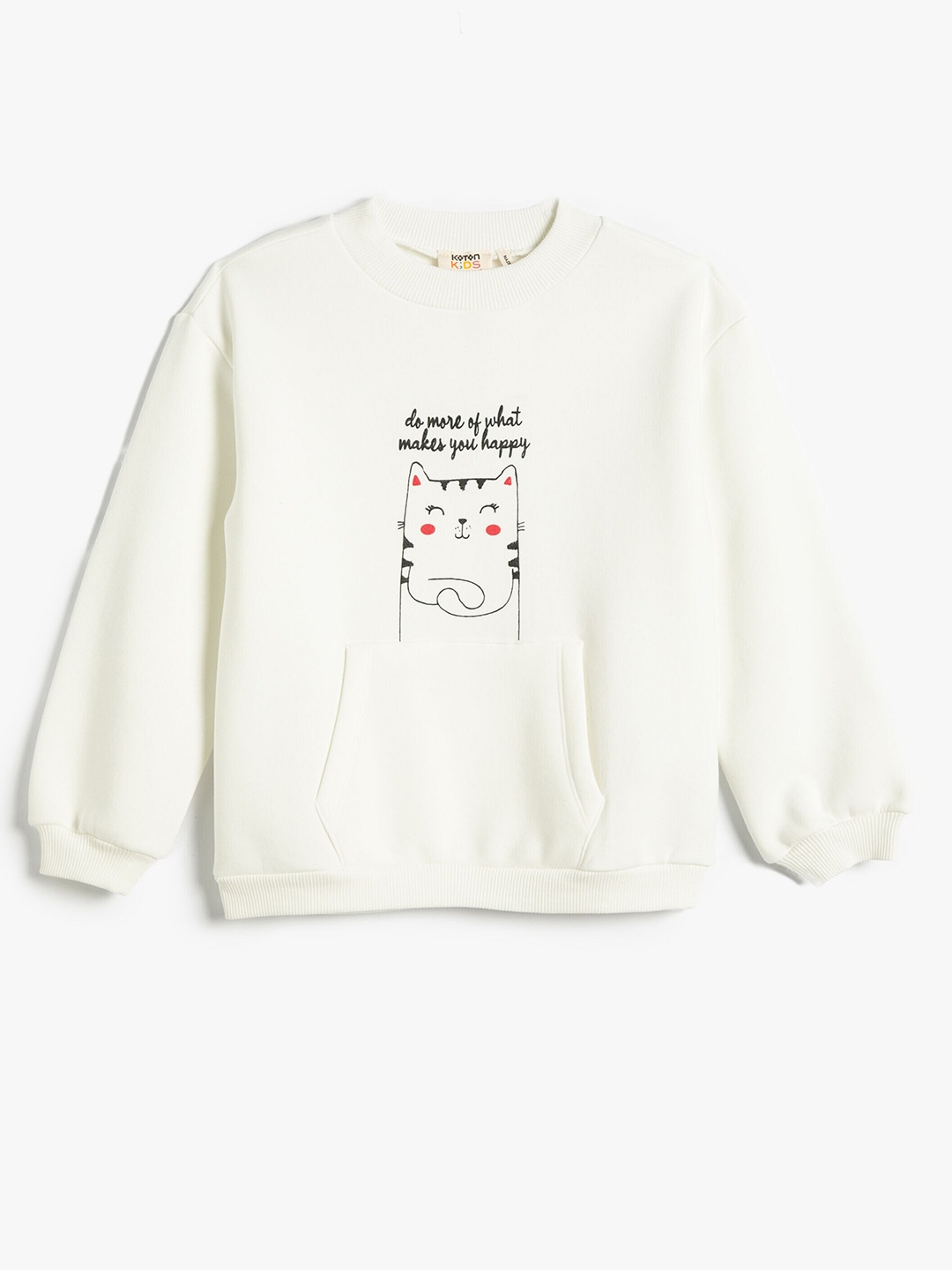 

Koton Girls Graphic Printed Pullover, Off white