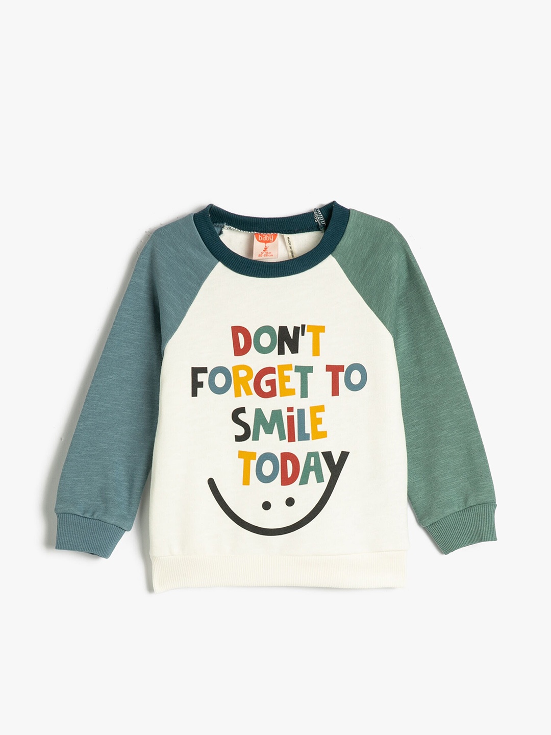 

Koton Boys Typography Printed Pure Cotton Pullover Sweatshirt, Beige