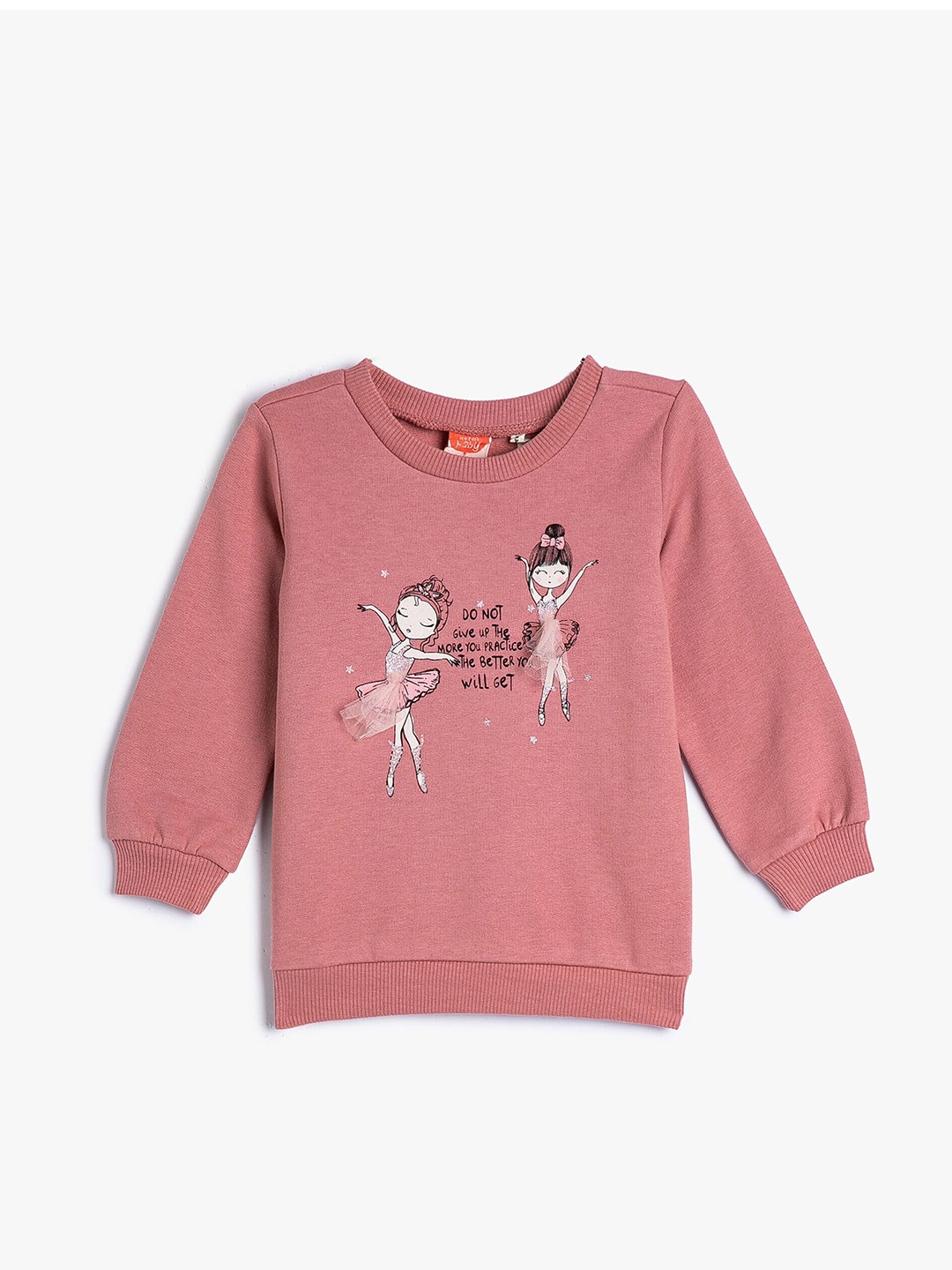 

Koton Girls Typography Printed Cotton Sweatshirt, Pink