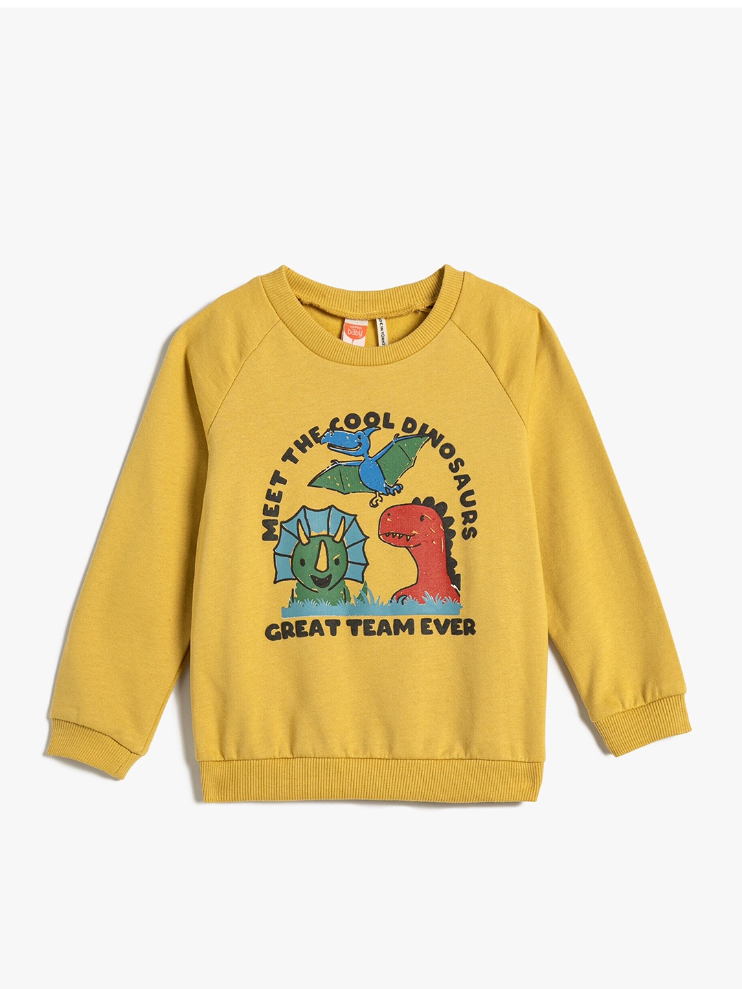 

Koton Boys Graphic Printed Pure Cotton Pullover Sweatshirt, Yellow