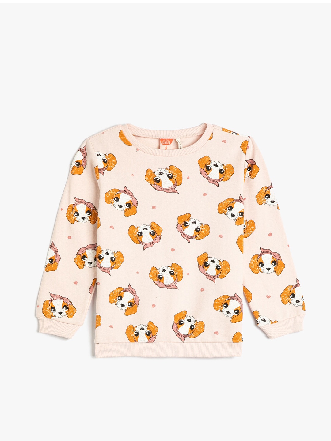 

Koton Girls Graphic Printed Pure Cotton Pullover Sweatshirt, Pink