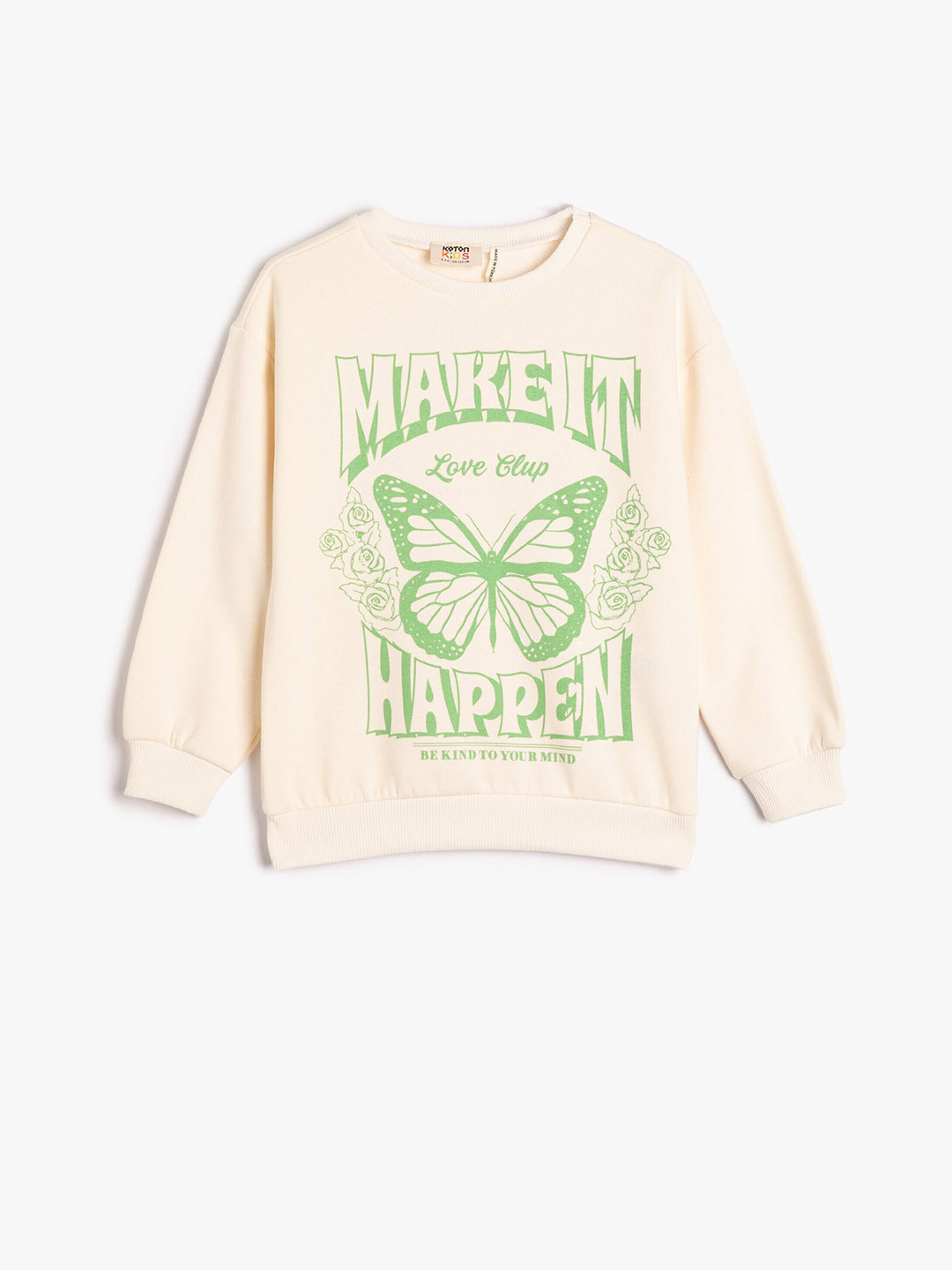 

Koton Girls Typography Printed Sweatshirt, Beige