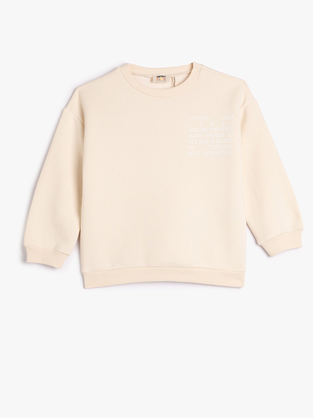 

Koton Girls Round Neck Sweatshirt, Off white
