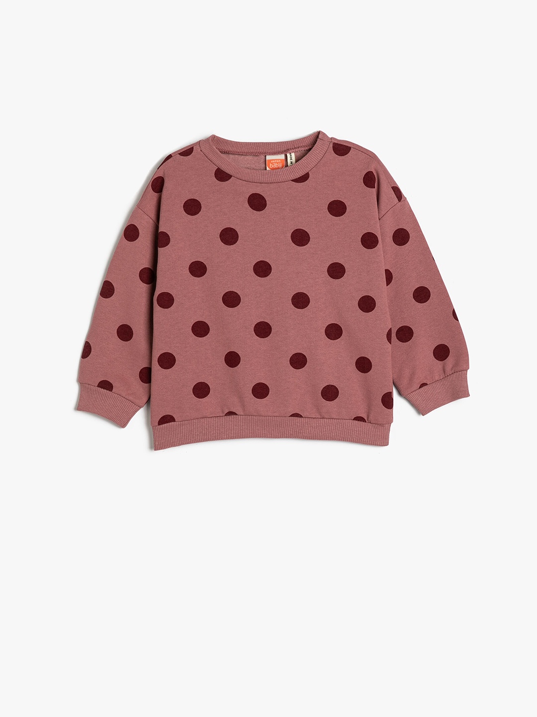 

Koton Girls Polka Dot Printed Round Neck Pullover, Mauve