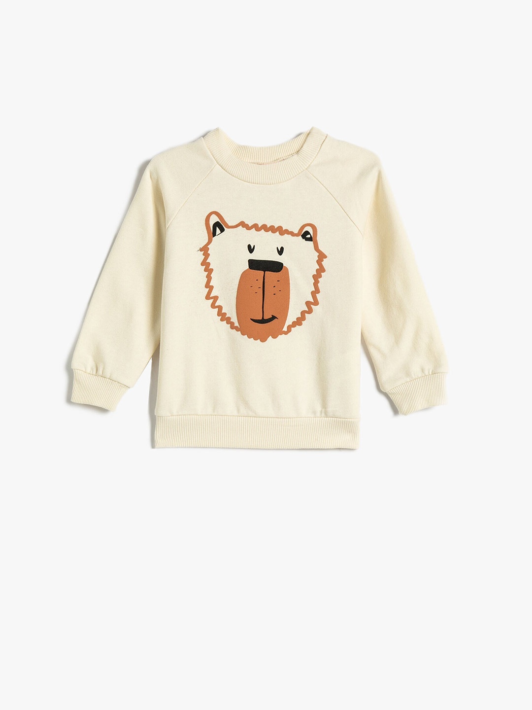 

Koton Boys Graphic Printed Round Neck Pullover, Beige