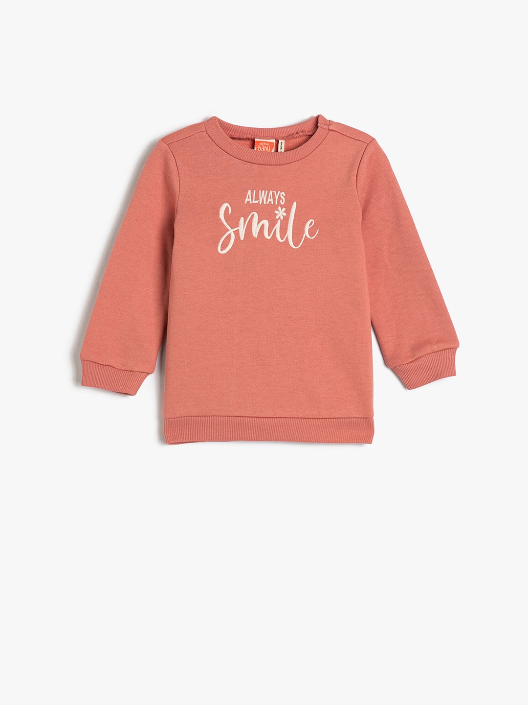 

Koton Girls Typography Printed Pure Cotton Sweatshirt, Pink