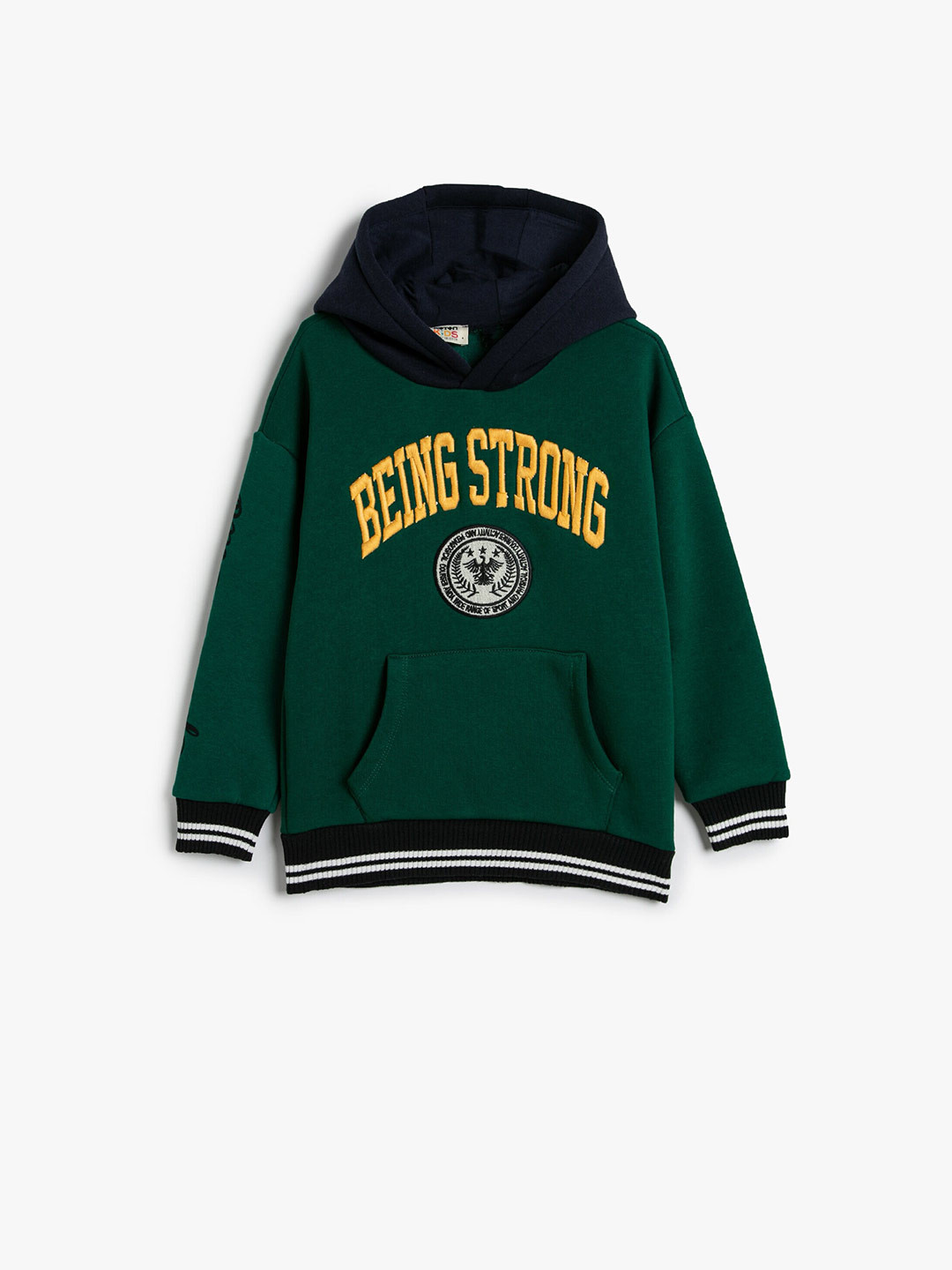

Koton Boys Typography Printed Hooded Sweatshirt, Green