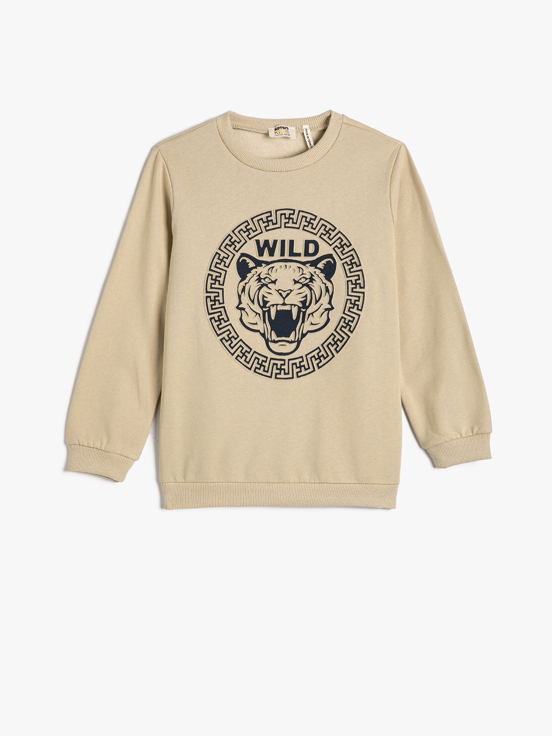 

Koton Boys Graphic Printed Pullover Sweatshirt, Beige