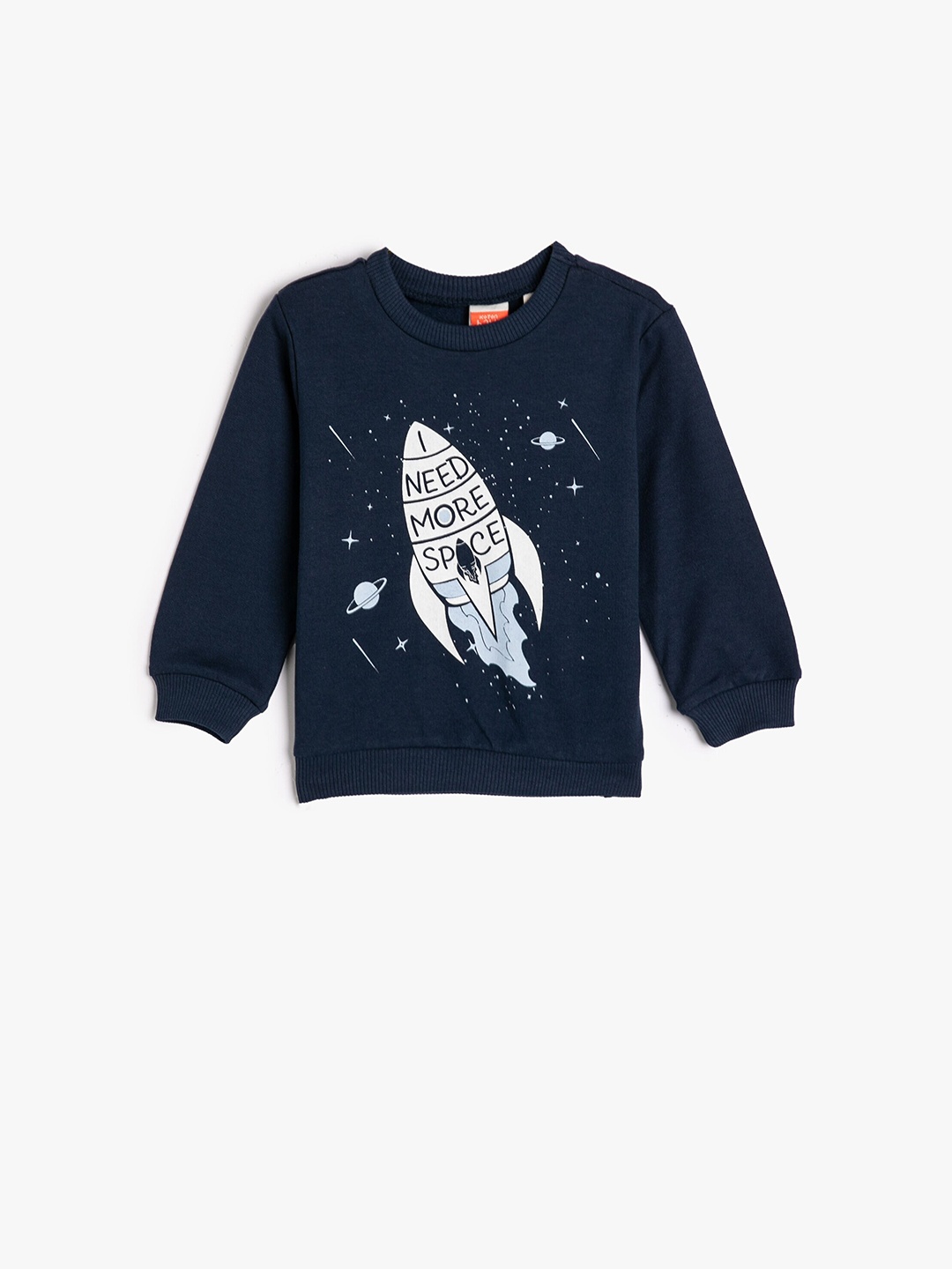 

Koton Boys Graphic Printed Pure Cotton Pullover Sweatshirt, Blue