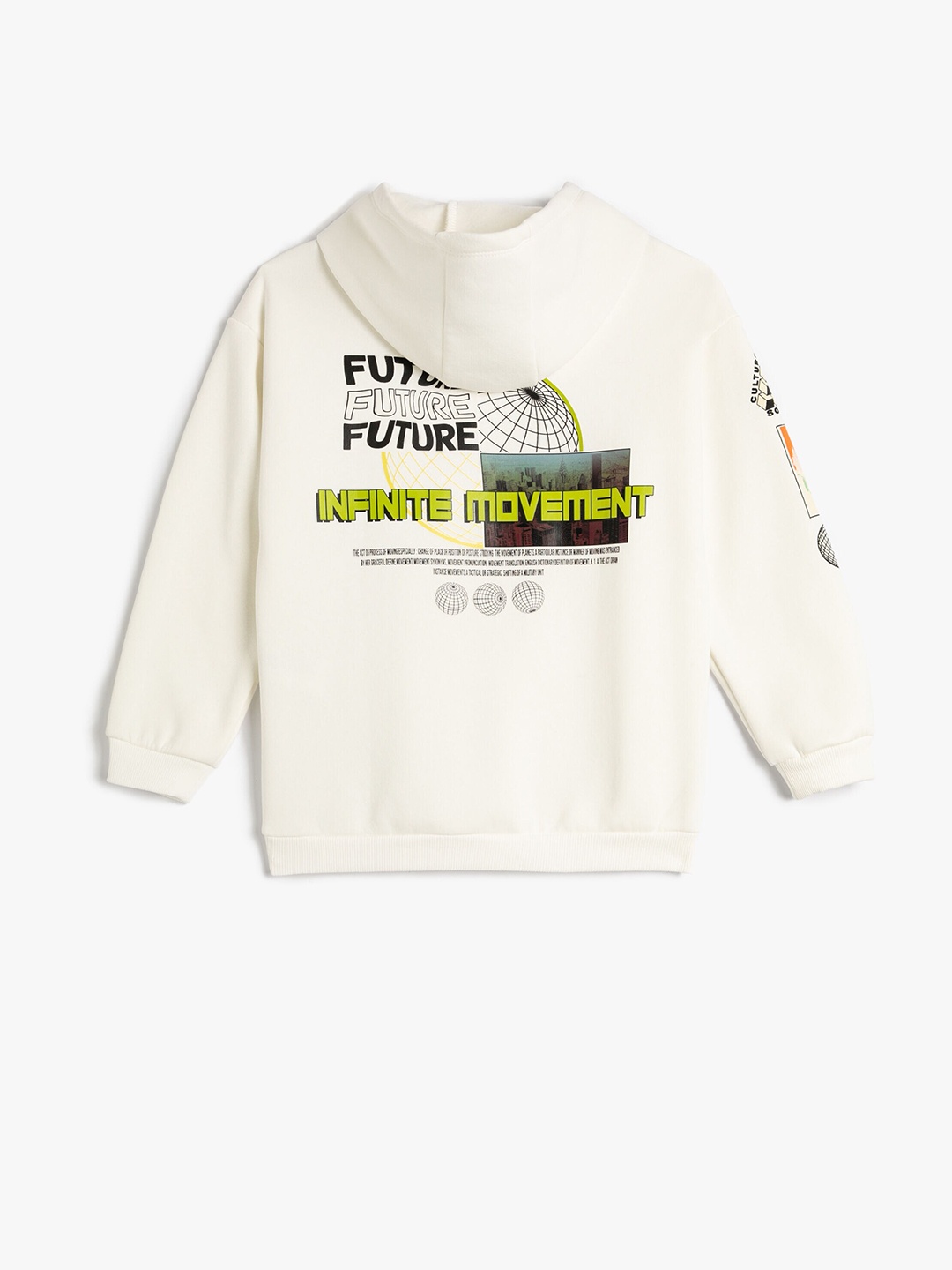 

Koton Boys Typography Printed Hooded Pullover Sweatshirt, Beige