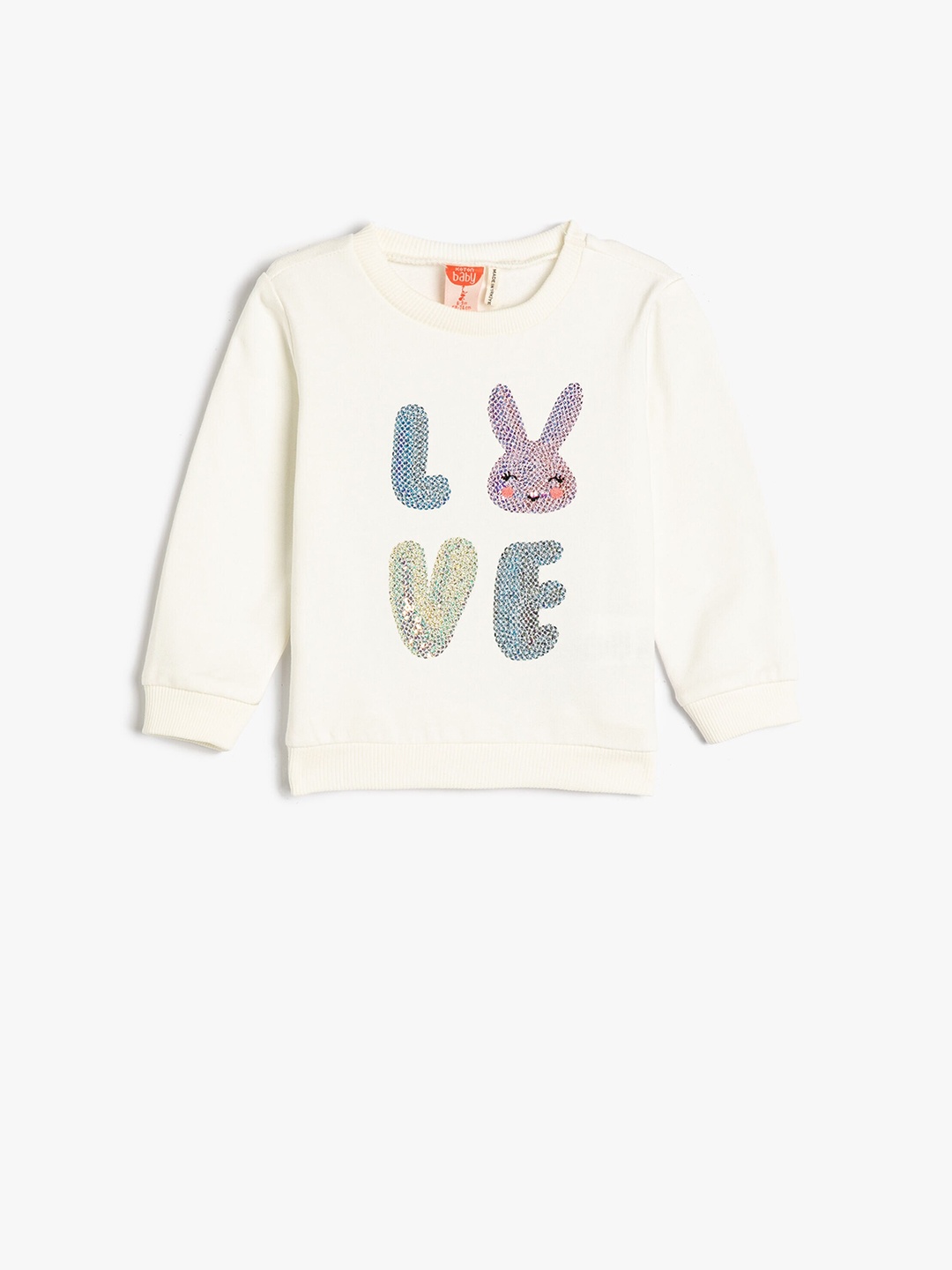 

Koton Girls Embellished Pure Cotton Pullover, Beige