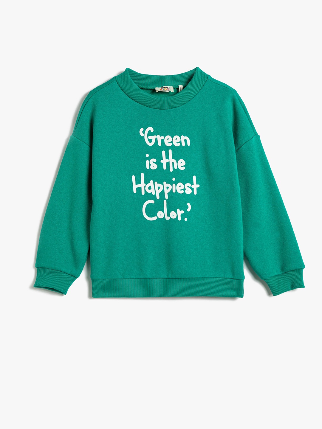 

Koton Girls Typography Printed Pullover Sweatshirt, Green