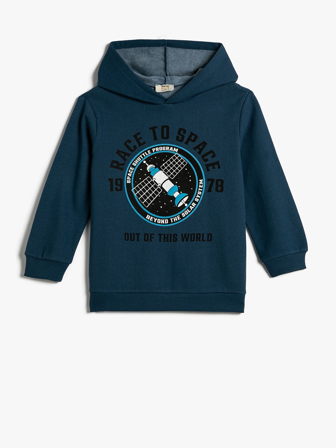

Koton Boys Graphic Printed Pure Cotton Pullover Sweatshirt, Blue