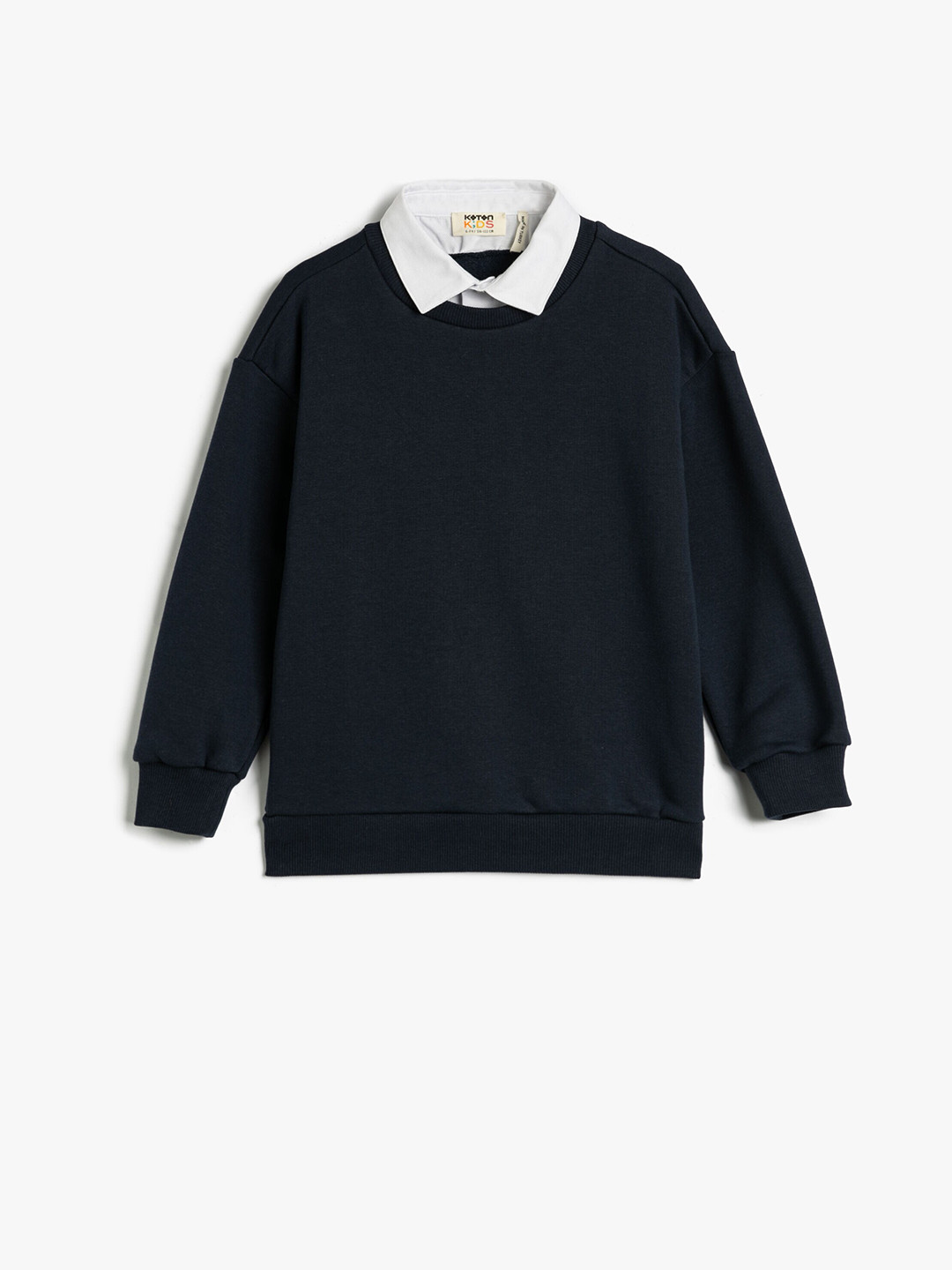 

Koton Boys Shirt Collar Sweatshirt, Navy blue