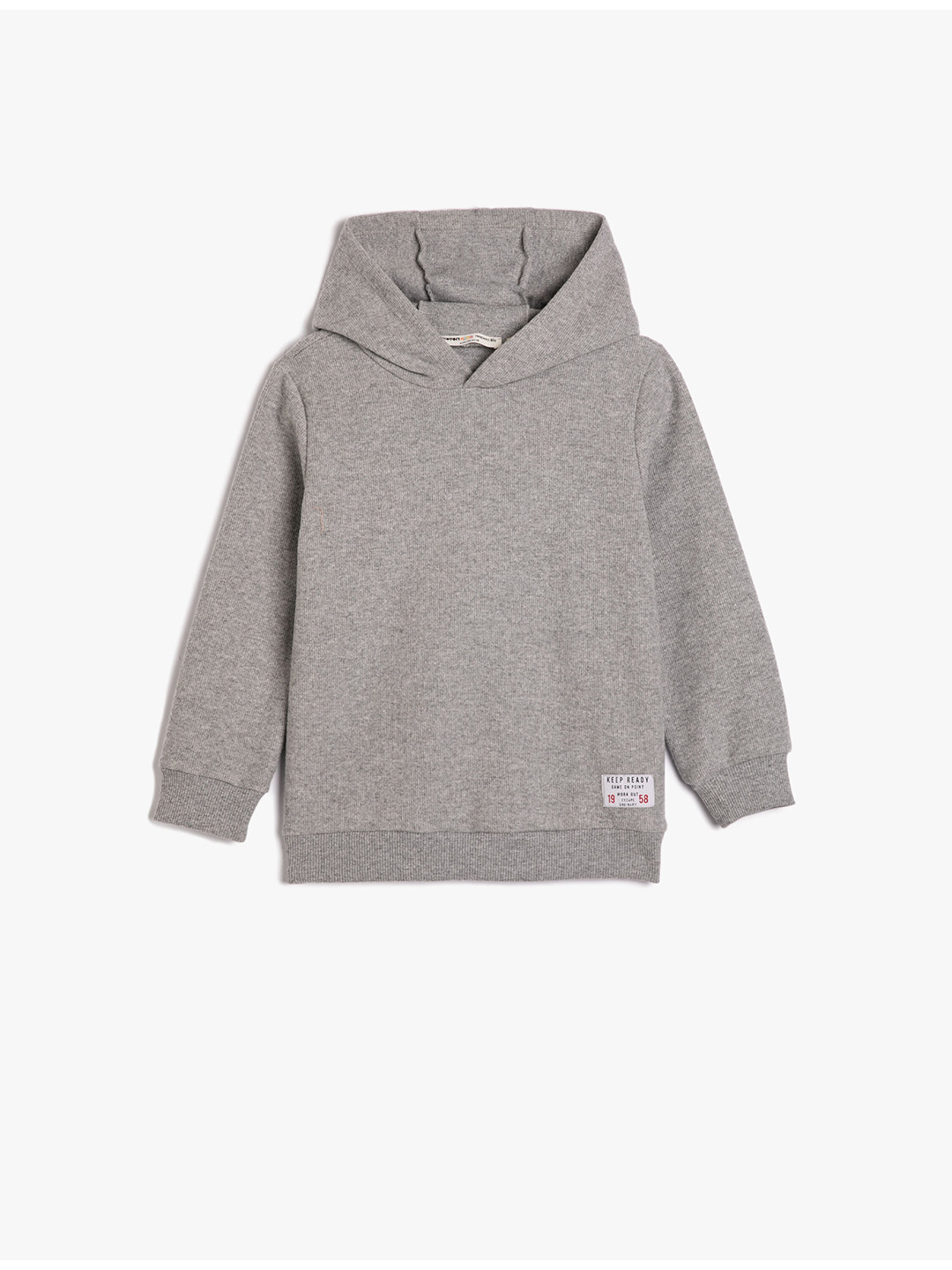 

Koton Boys Hooded Long Sleeves Pullover Sweatshirt, Grey melange