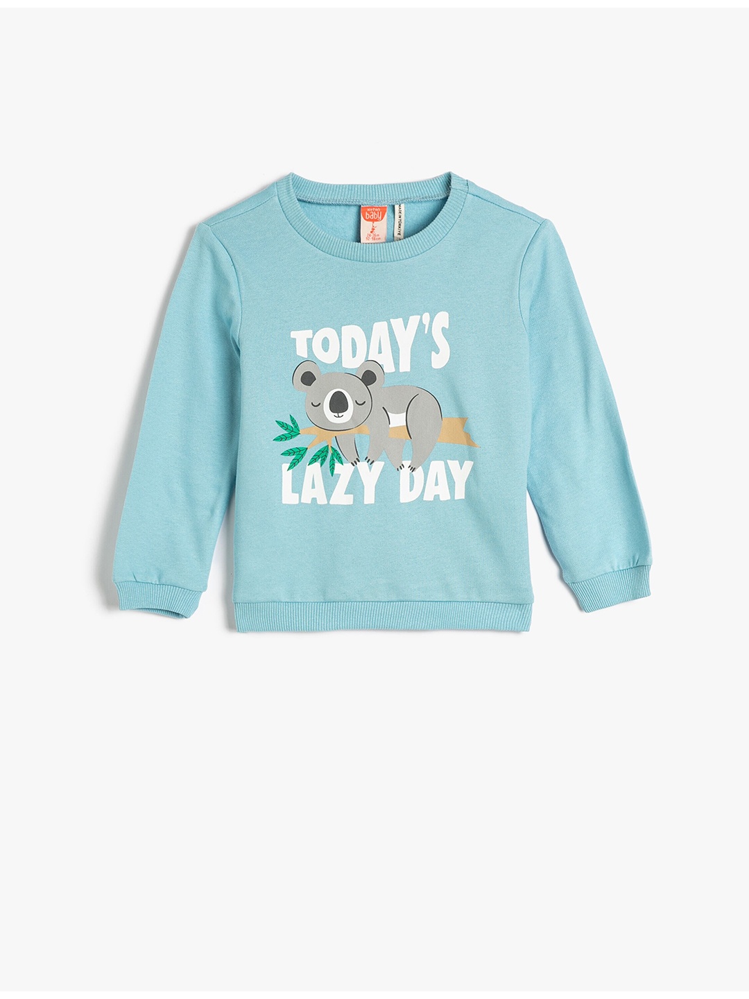 

Koton Boys Typography Printed Pure Cotton Pullover, Blue
