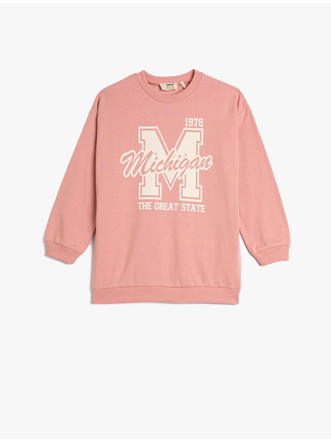 

Koton Girls Typography Printed Pullover Sweatshirt, Pink