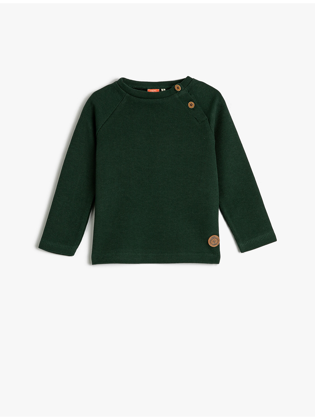 

Koton Boys Ribbed Raglan Sleeves Pure Cotton Sweatshirt, Green