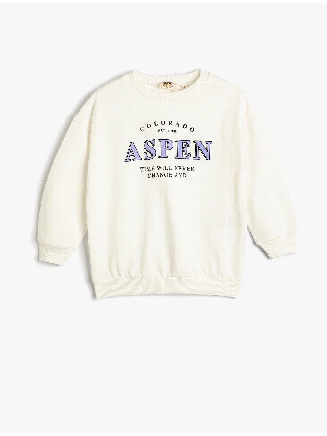 

Koton Girls Typography Printed Pullover, Beige