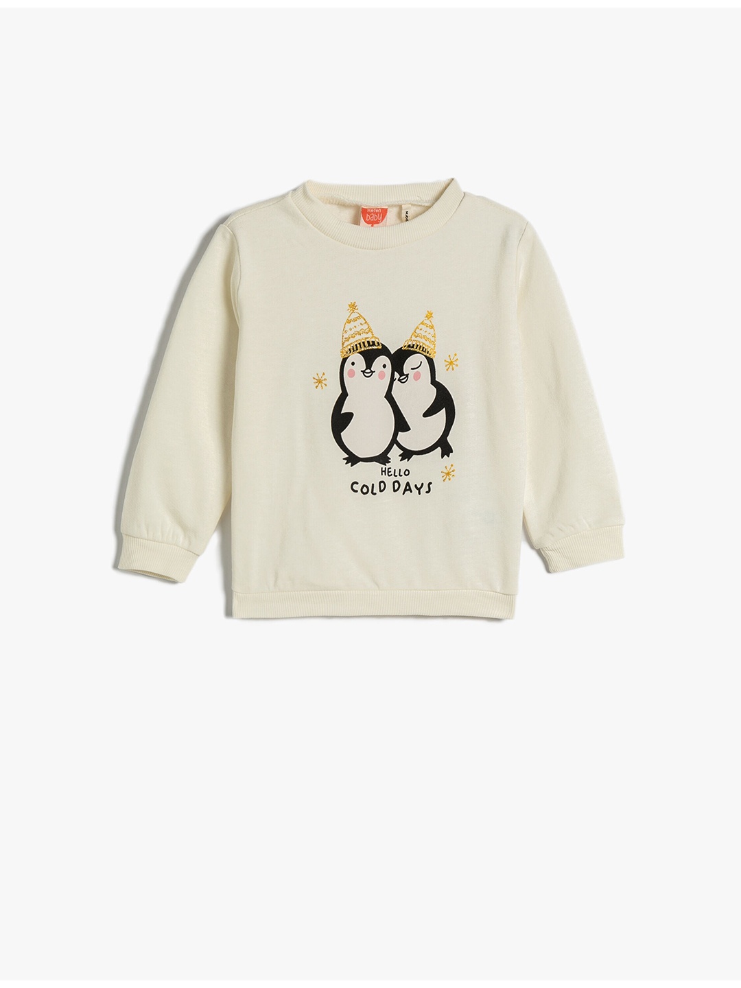 

Koton Girls Graphic Printed Round Neck Pullover Sweatshirt, Beige