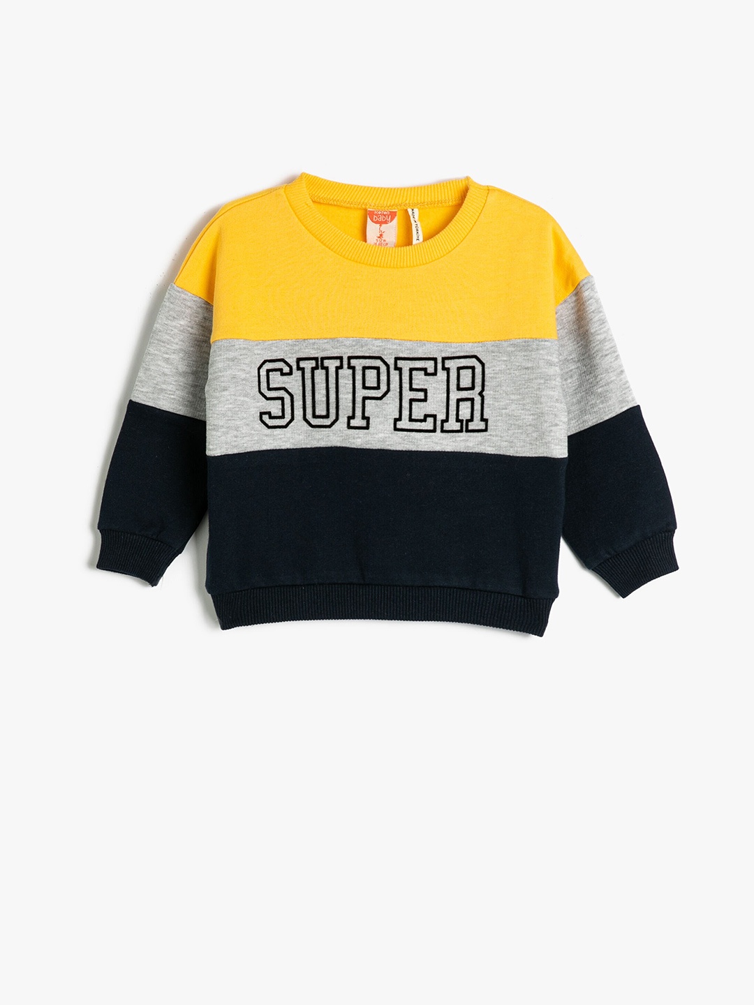 

Koton Boys Colourblocked Cotton Sweatshirt, Yellow