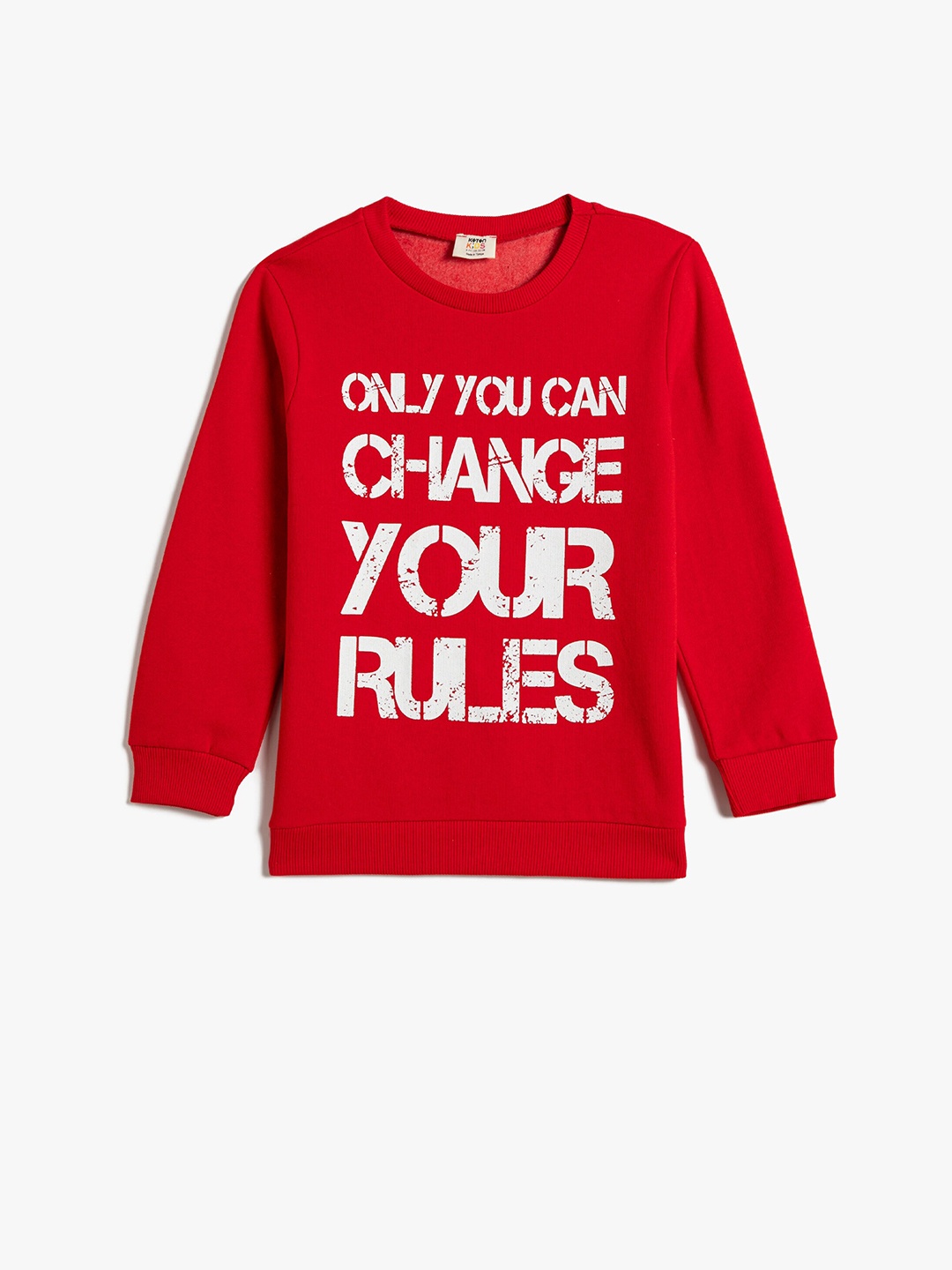 

Koton Boys Typography Printed Pure Cotton Sweatshirt, Red